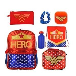 DC COMICS HERO WONDER WOMAN KIDS 7 PIECE BACKPACK